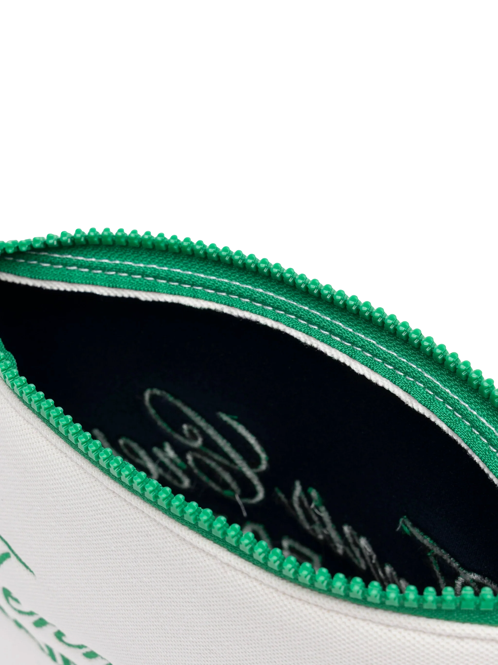 Aline white  piquet pochette with Tennis Crew Saint Barth Gustavia embroidery - Image 3