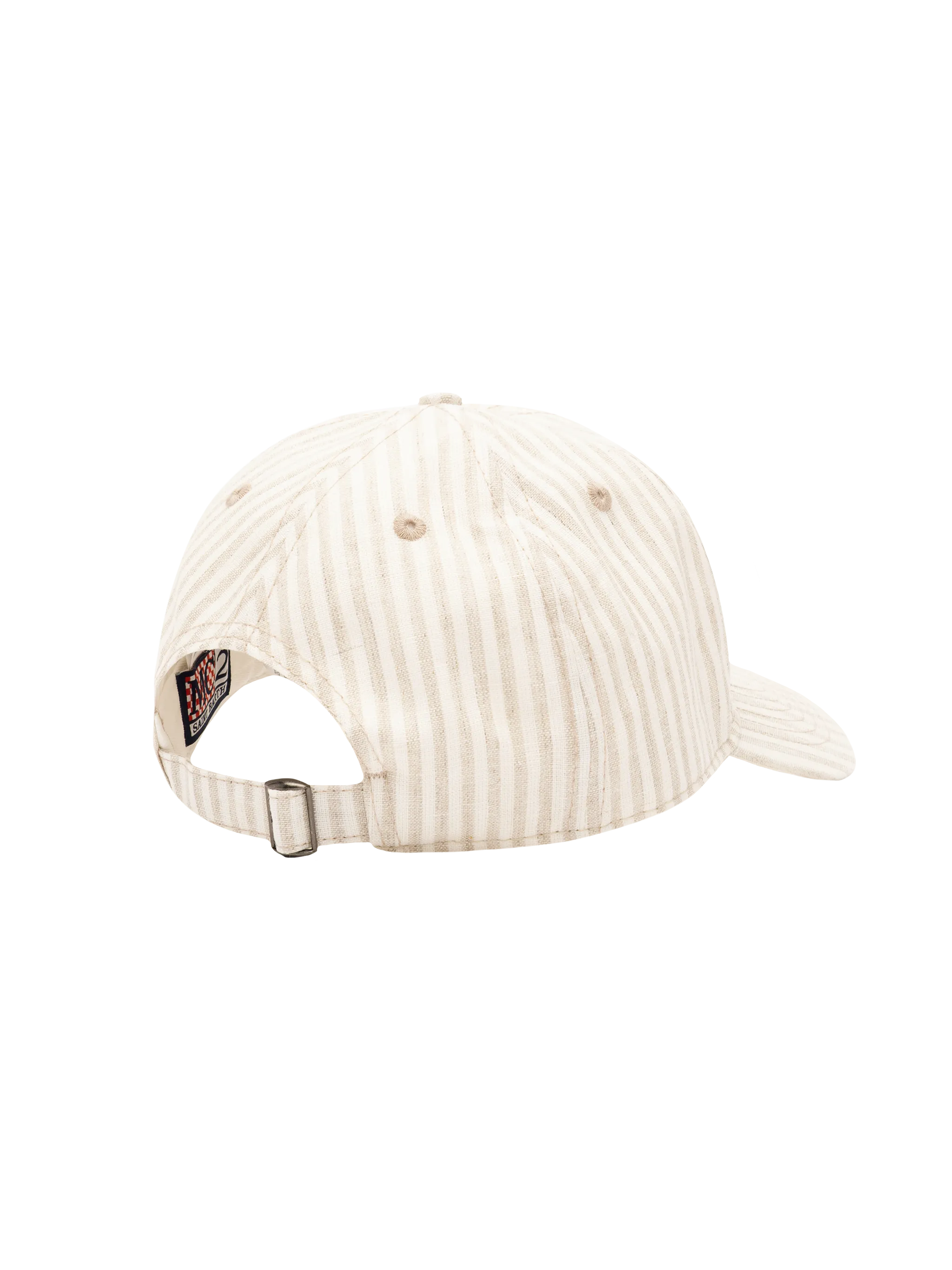 Baseball beige striped cotton linen cap - Image 3