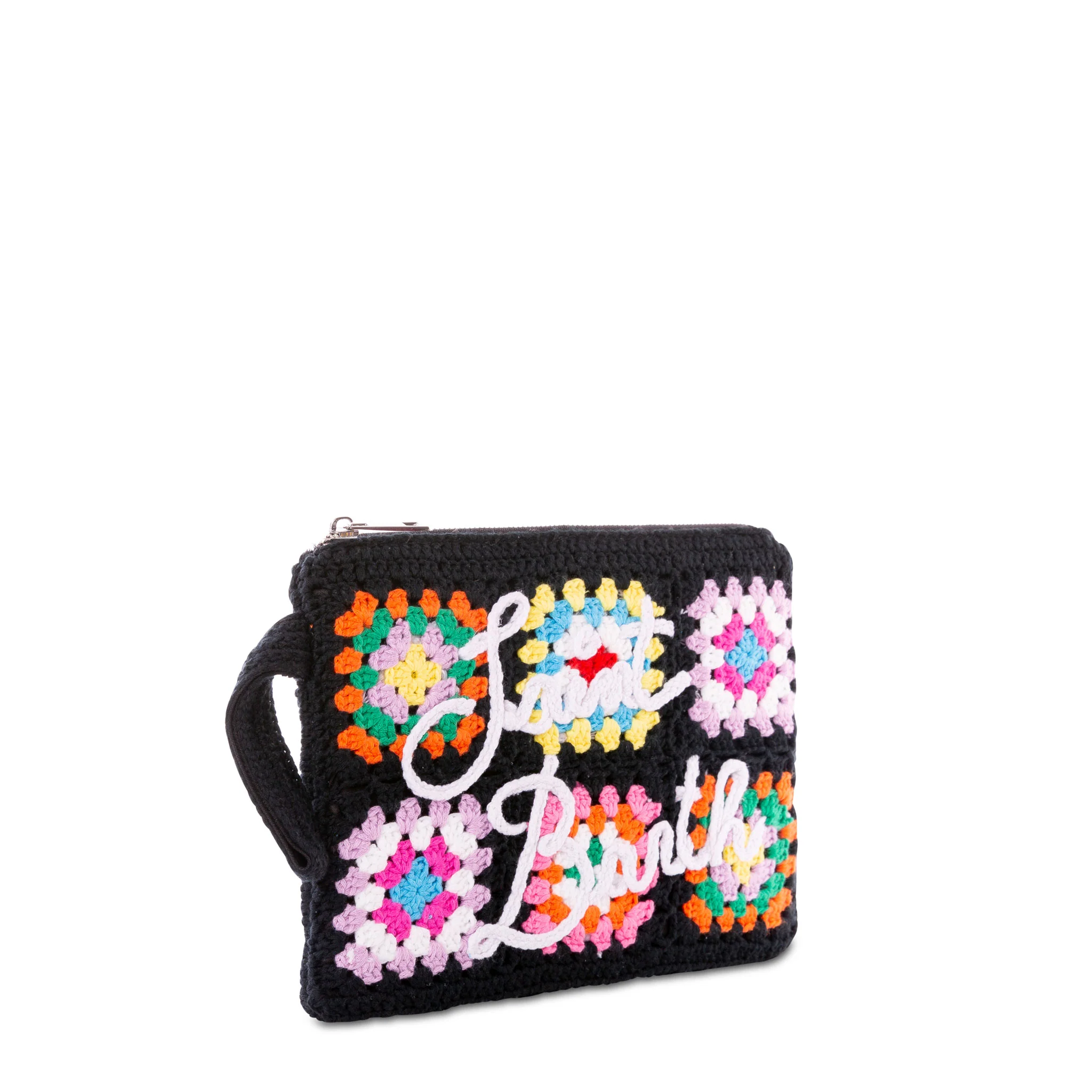 Parisienne black crochet pouch bag with Saint Barth embroidery - Image 3