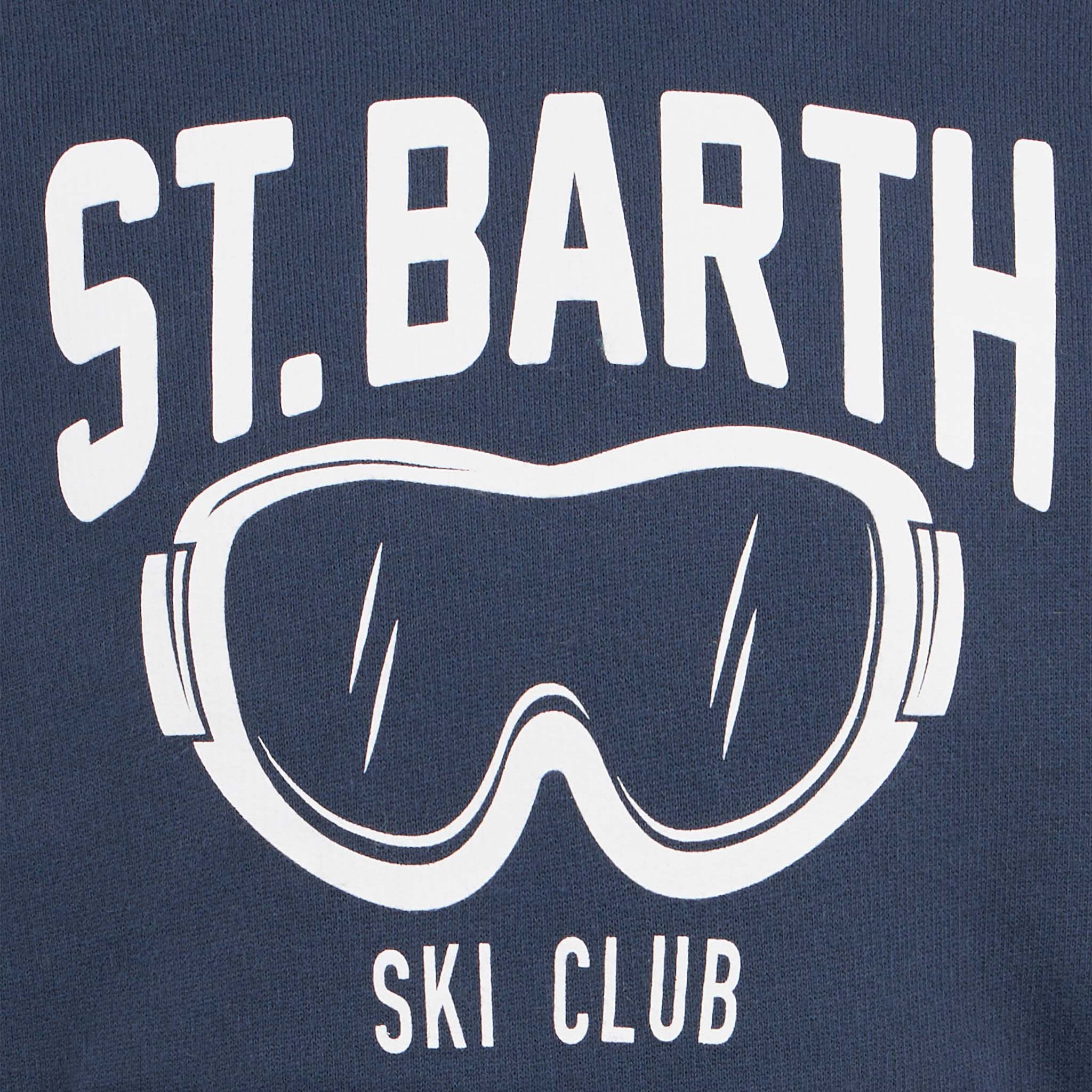 Boy blue hoodie with St. Barth ski club print - Image 3