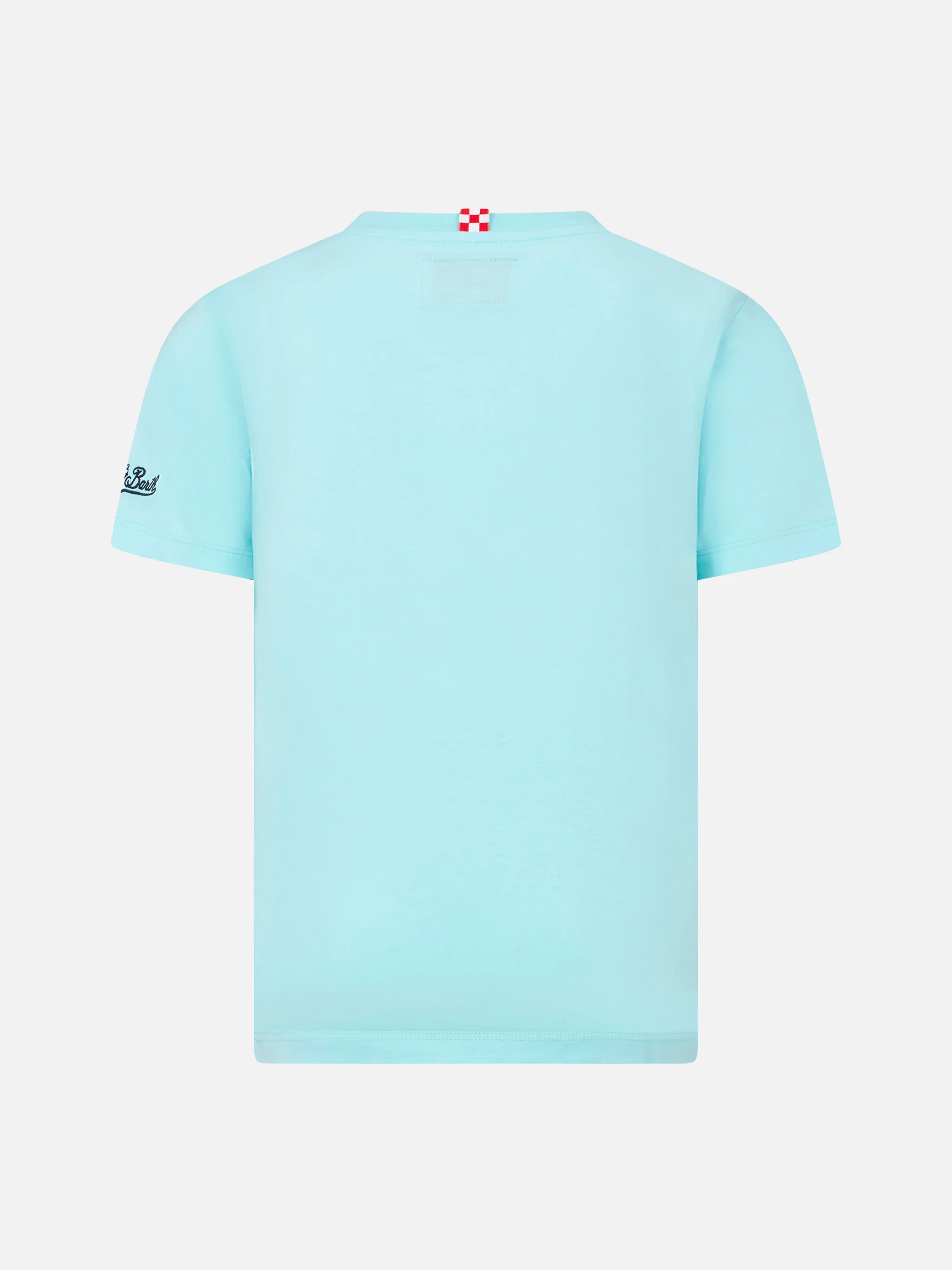 Boy cotton t-shirt with St. Barth postcard print - Image 3