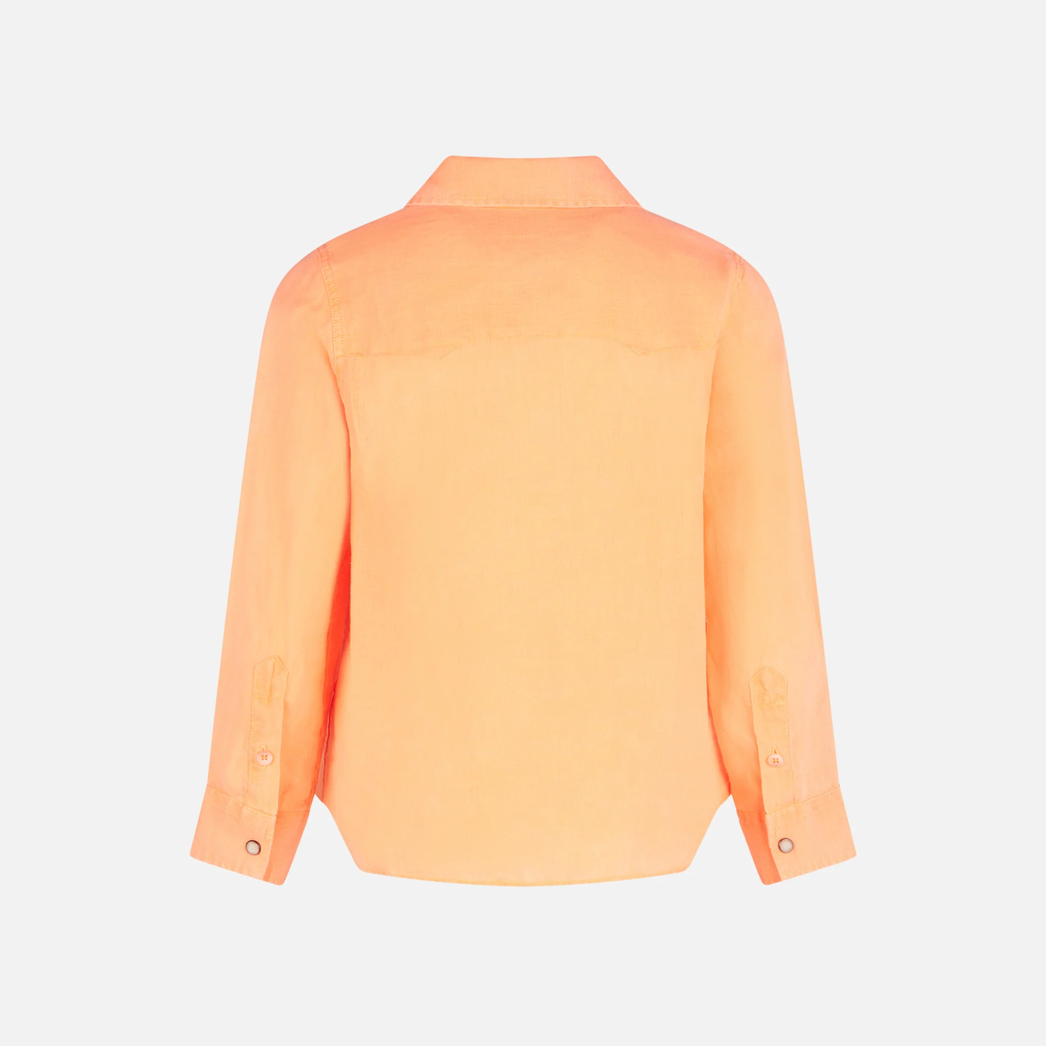 Boy fluo orange linen shirt - Image 3