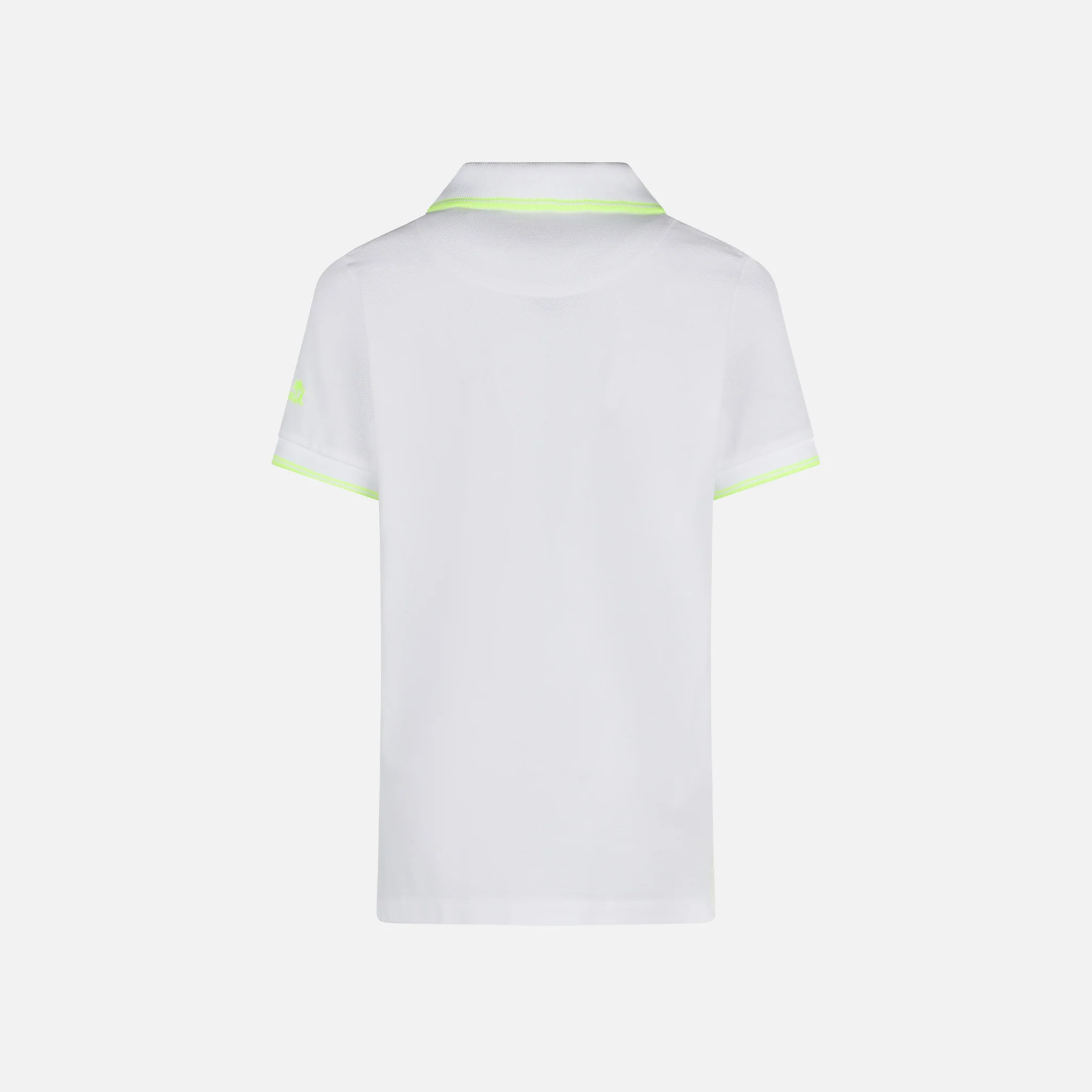 Boy white piquet polo with yellow fluo St. Barth logo - Image 3