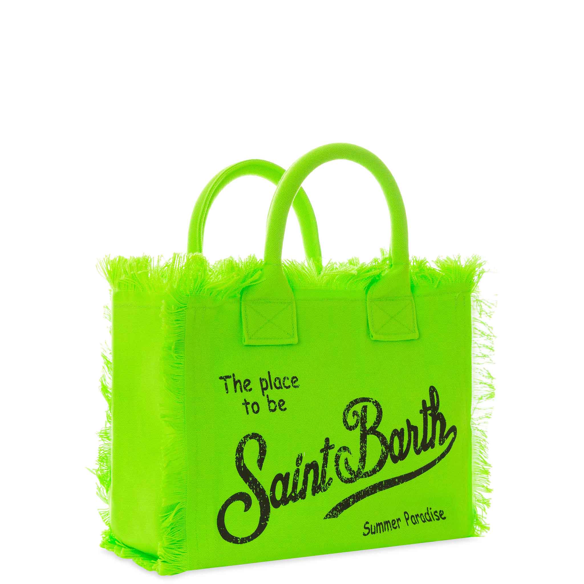 Colette fluo green cotton canvas bag - Image 3