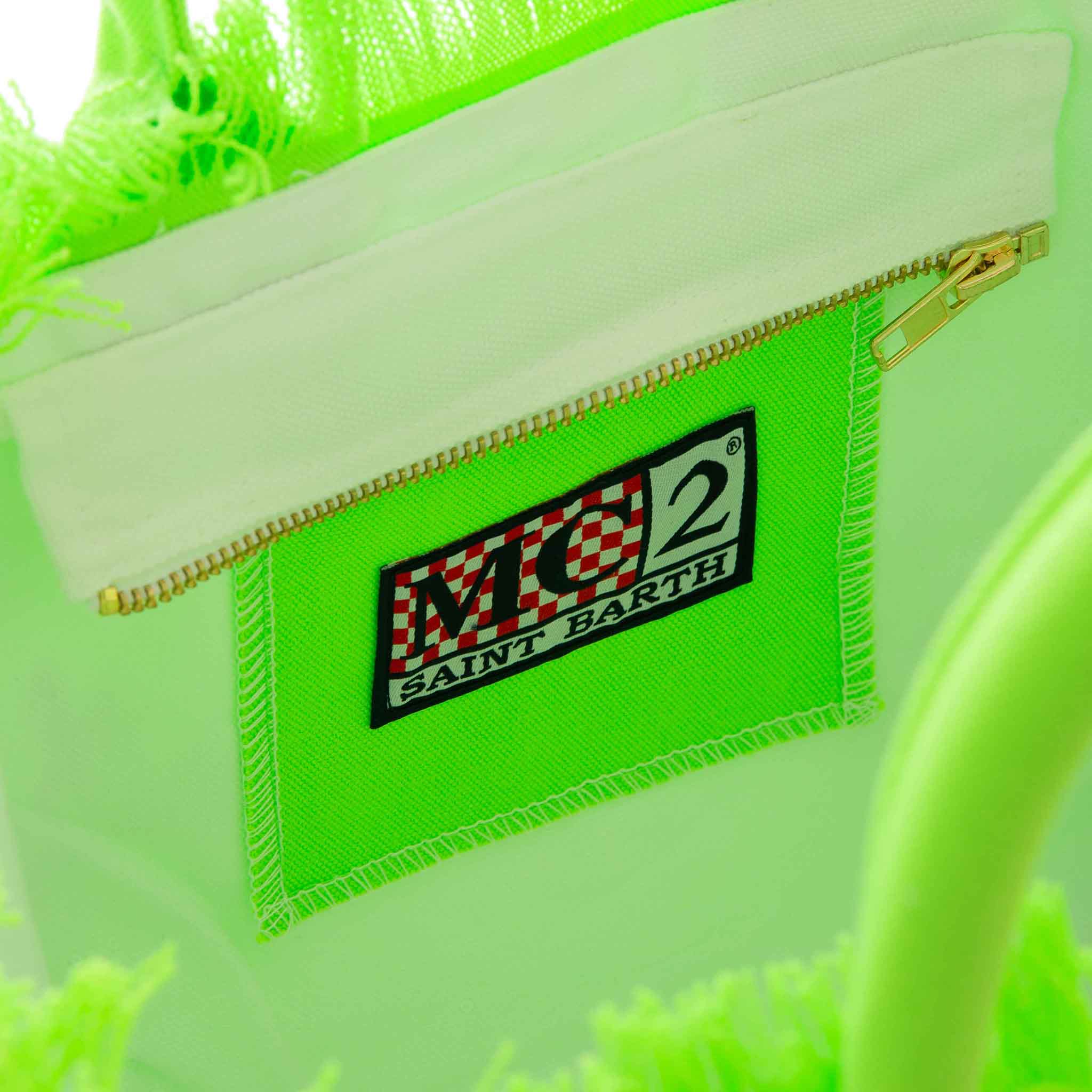 Colette fluo green cotton canvas bag - Image 4