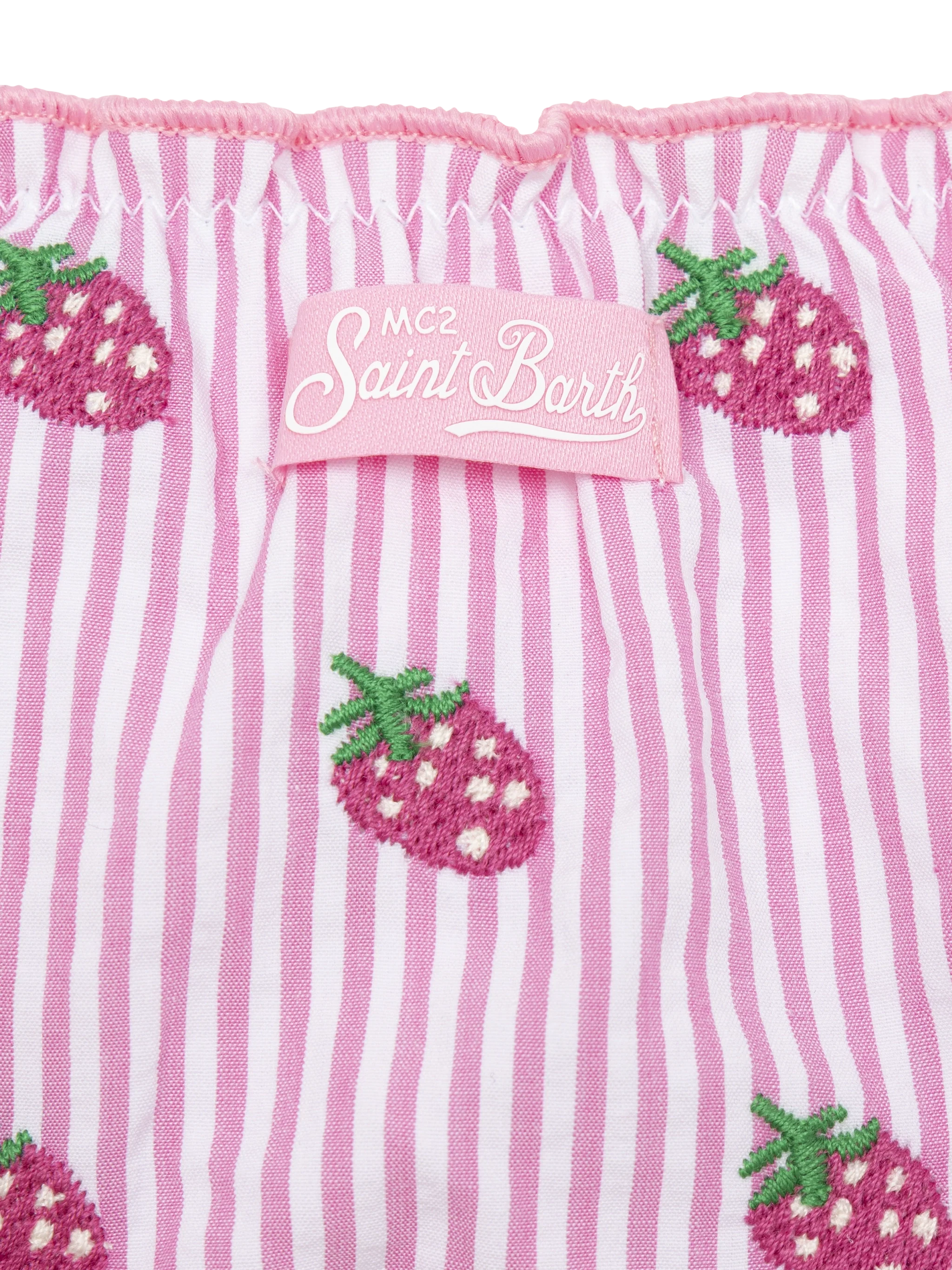 Cris classic seersucker triangle bikini with striped print and embroidery - Image 3