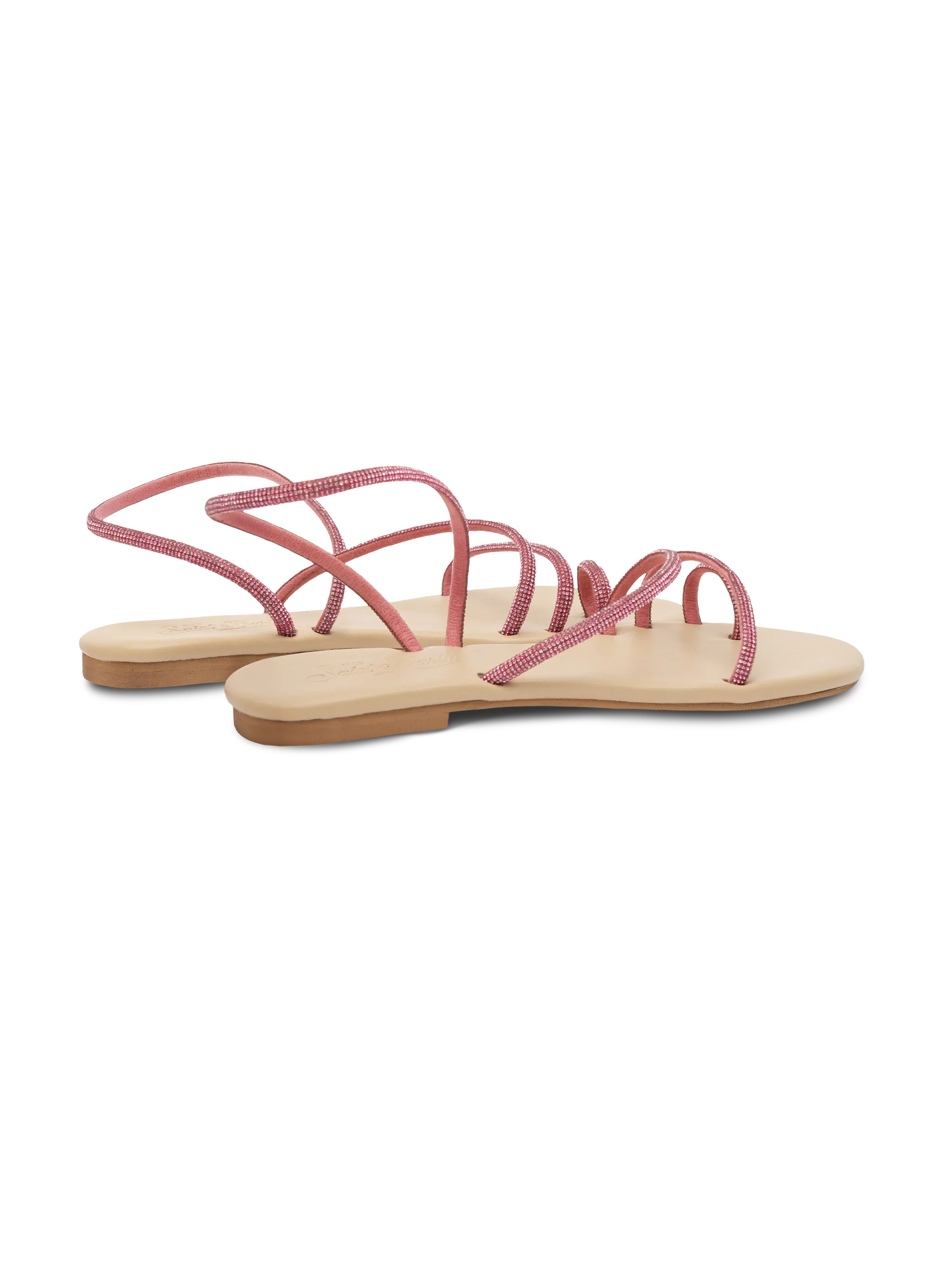 Flat Ring Sandals with fuchsia rhinestones - Image 3