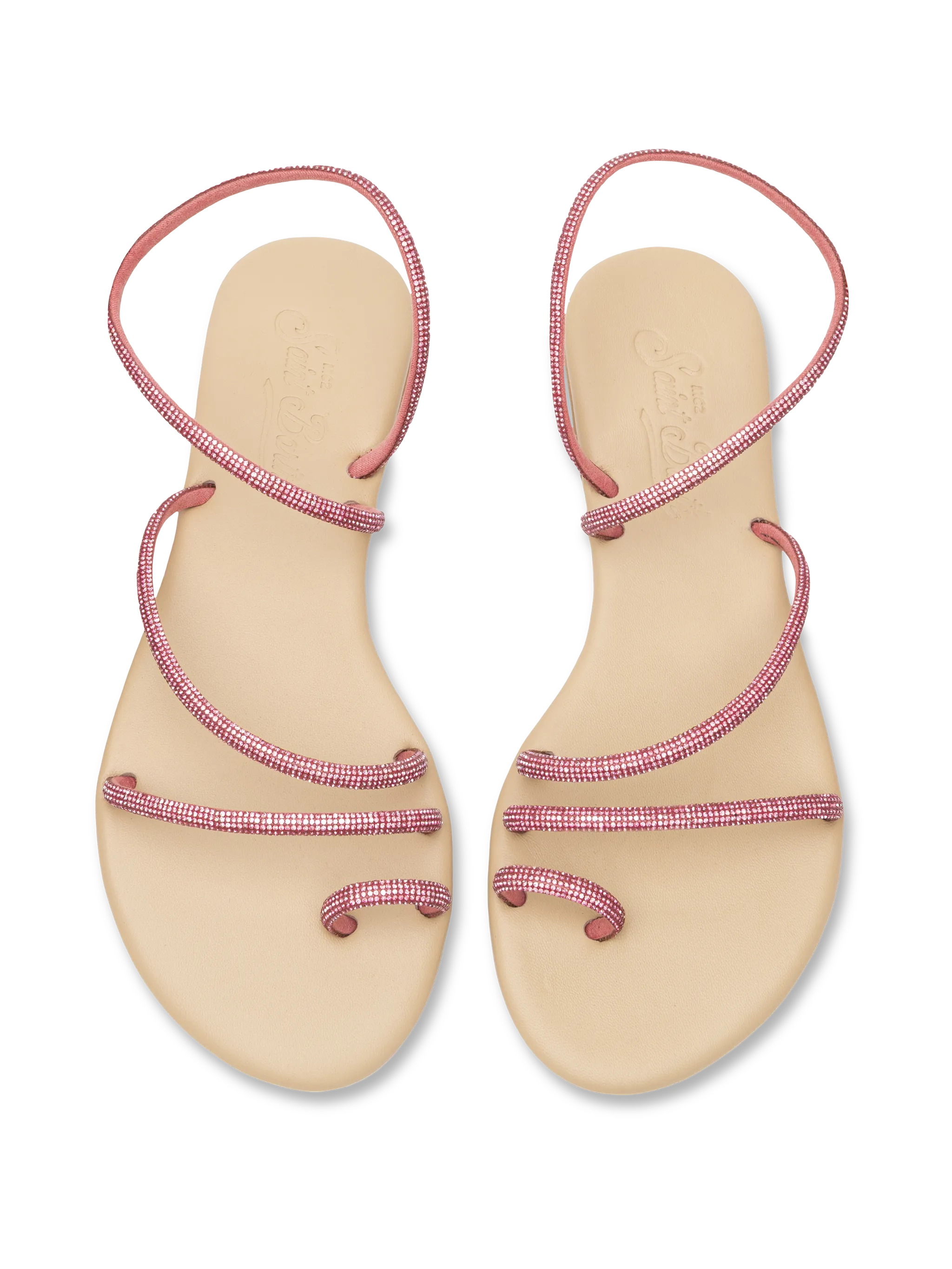 Flat Ring Sandals with fuchsia rhinestones - Image 4