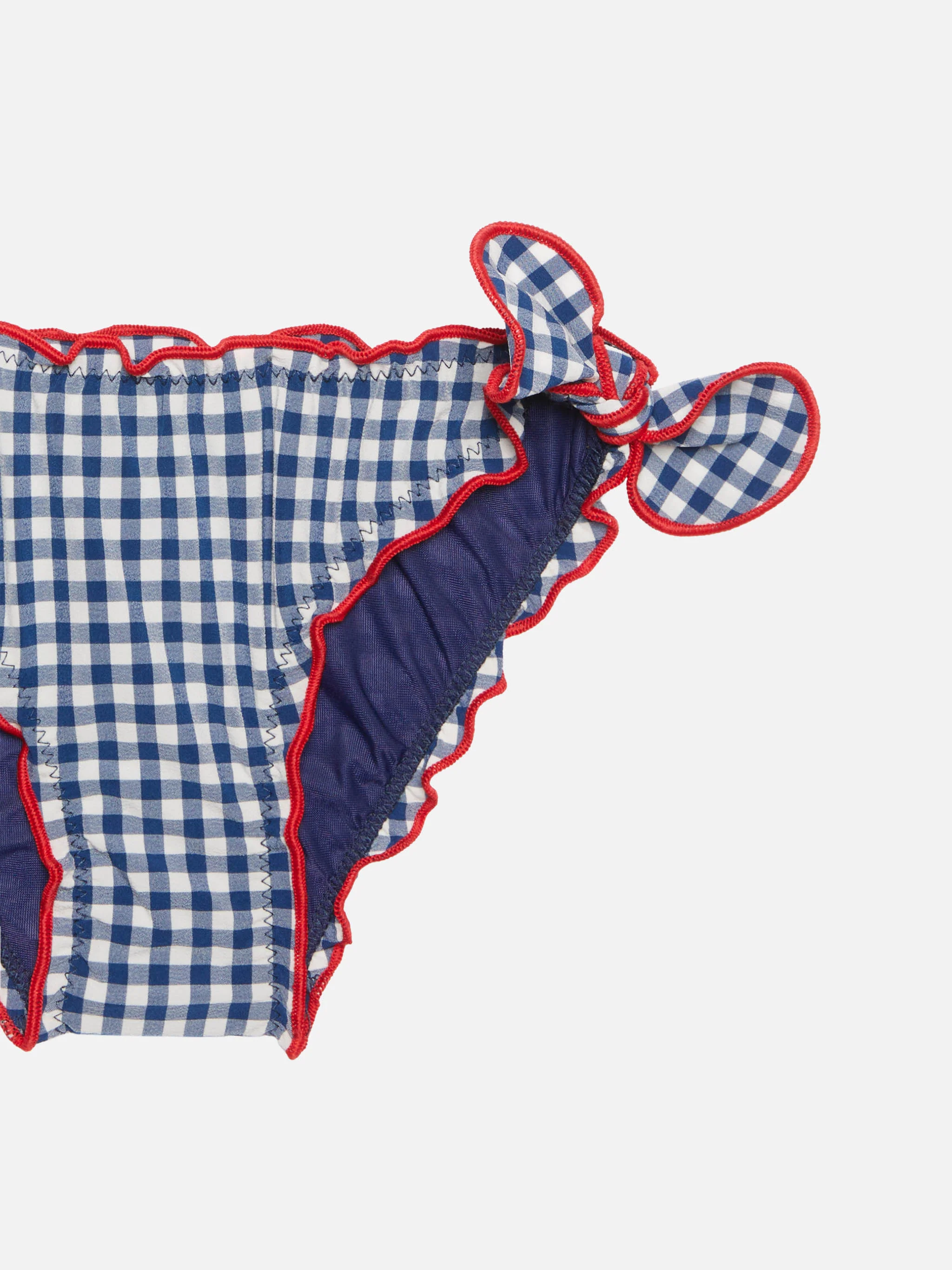 Girl bandeau bikini with gingham print - Image 3