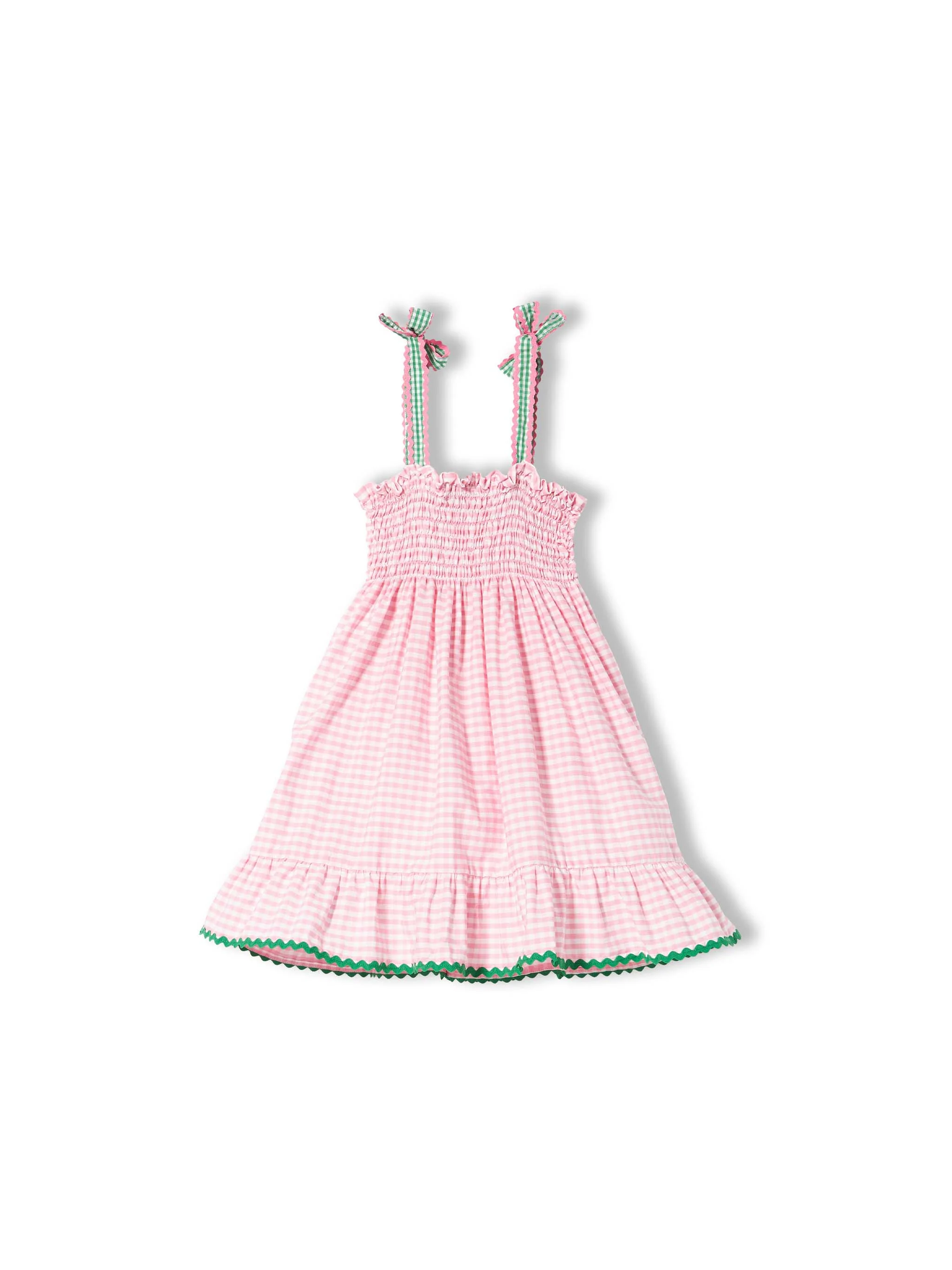 Girl dress with gingham print - Image 3