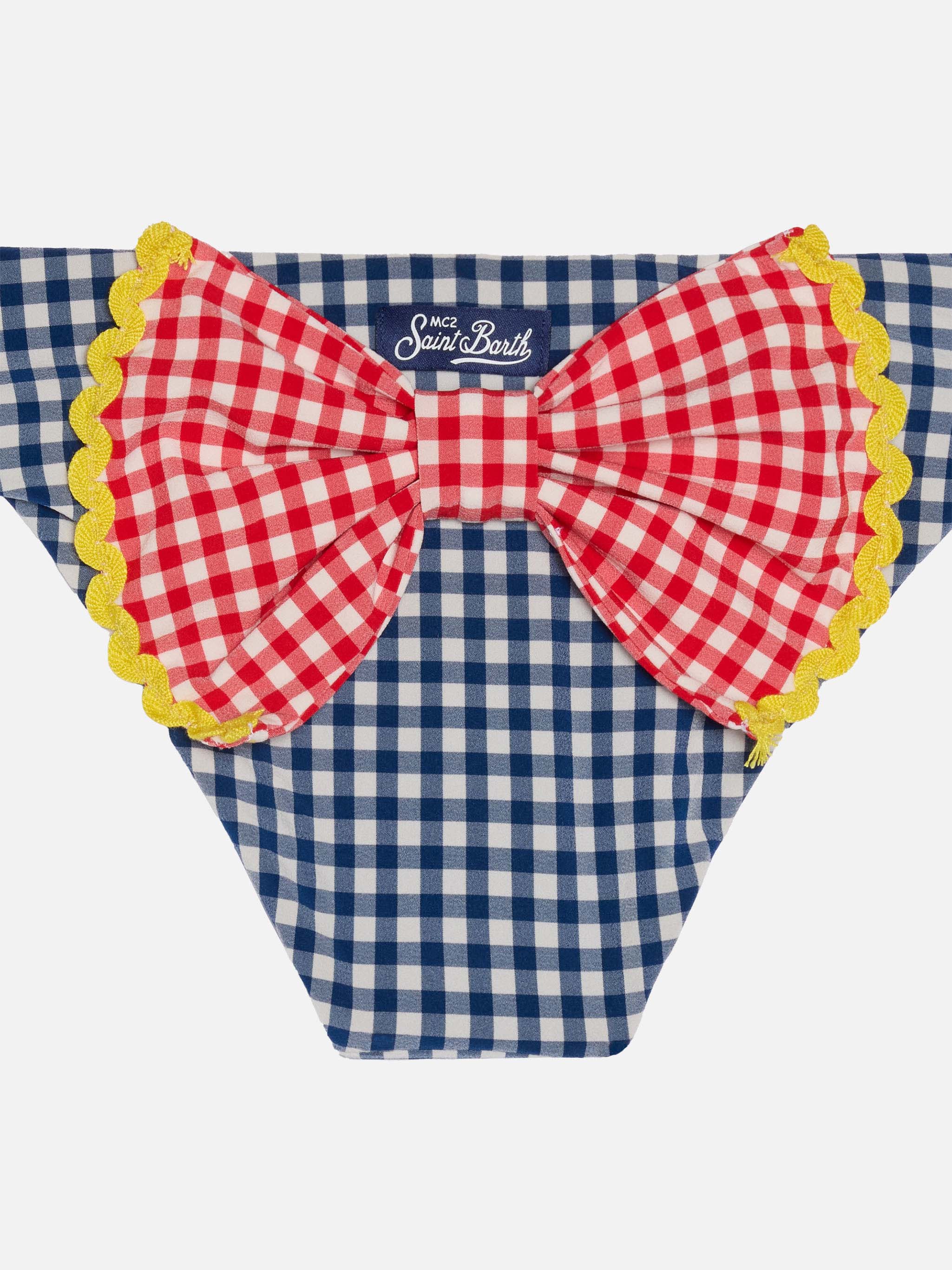 Girl swim briefs with gingham print - Image 3