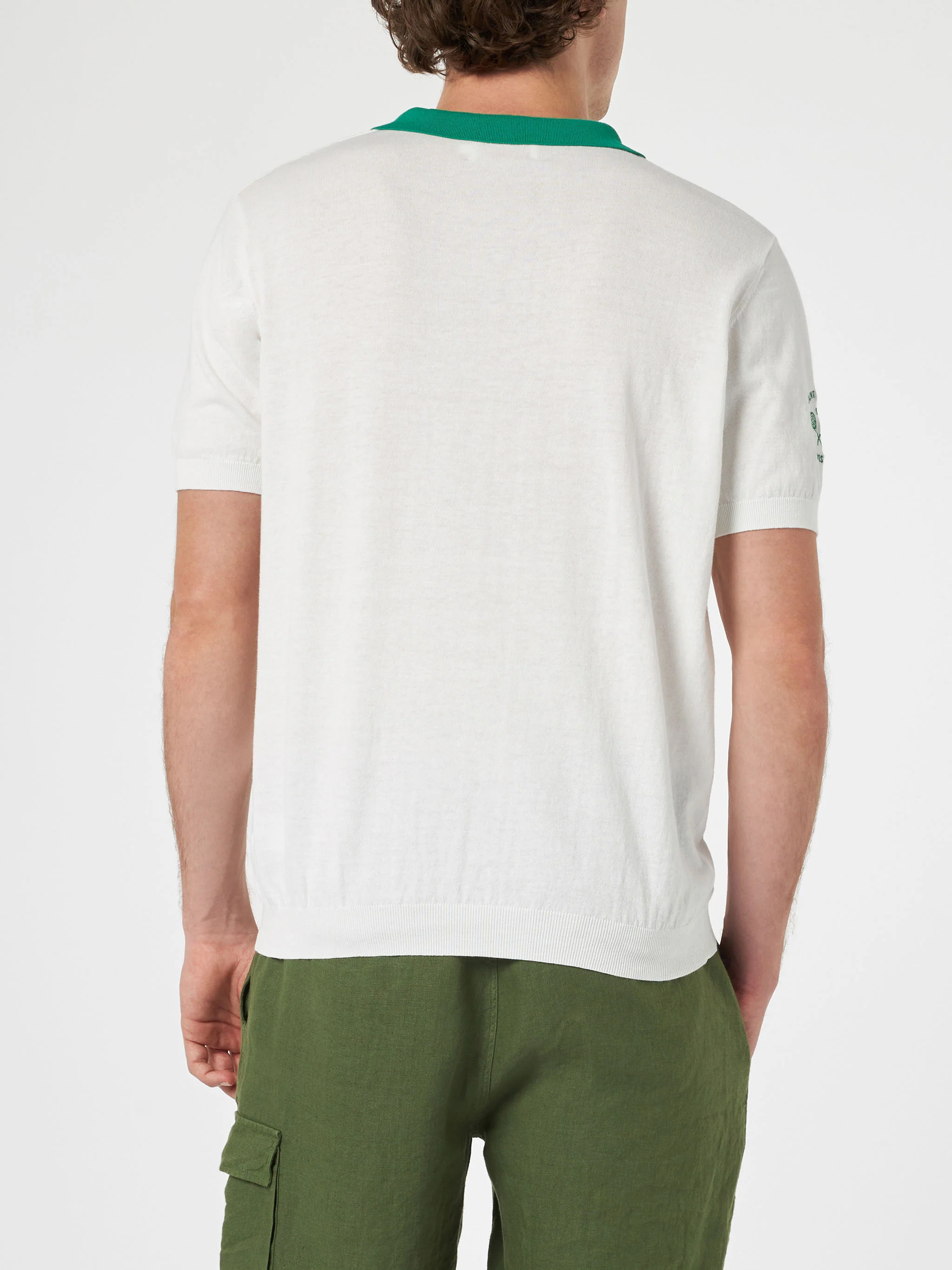 Man off-cream knitted polo shirt Newcomb | AUSTRALIAN BRAND SPECIAL EDITION - Image 3
