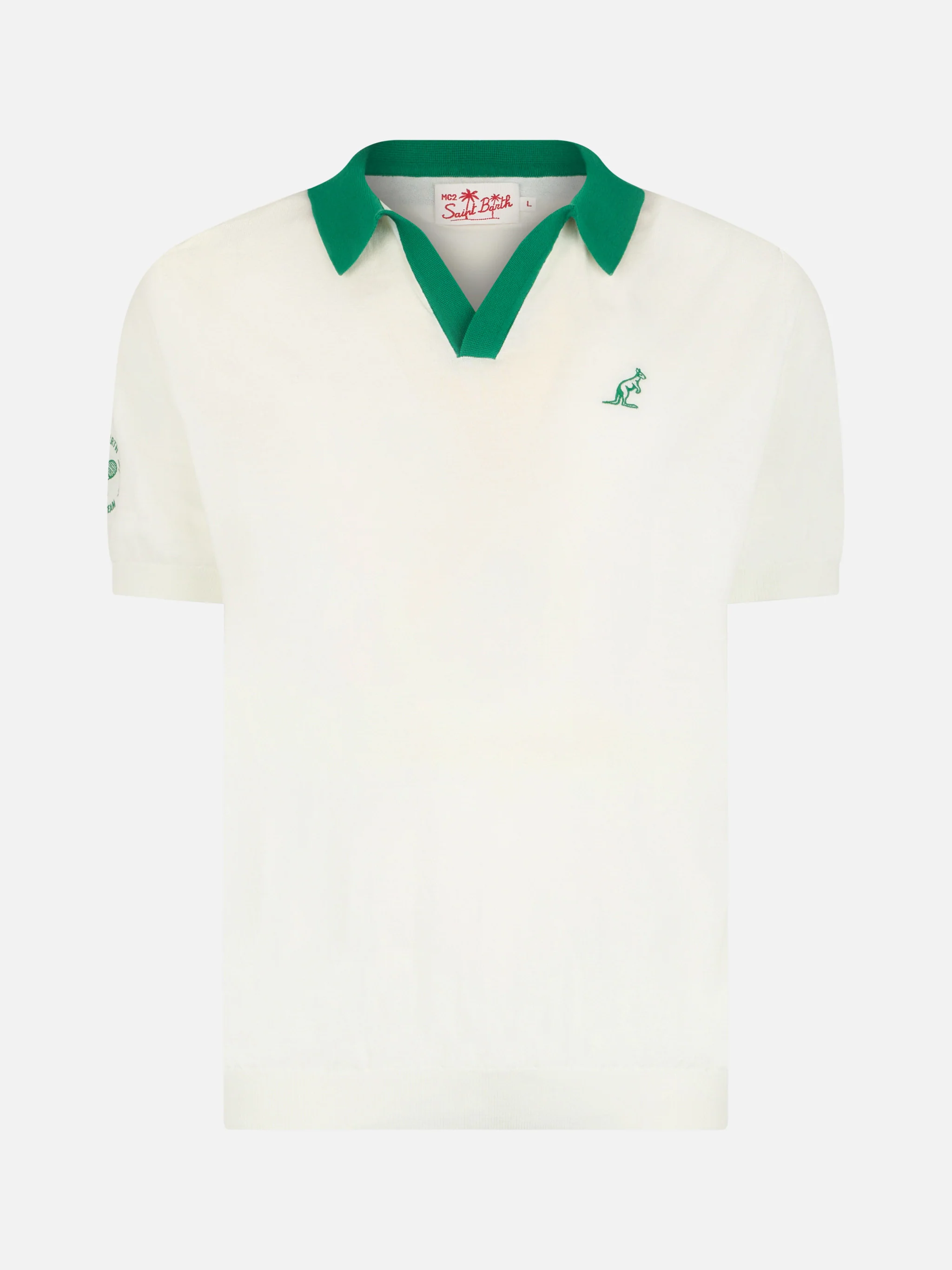 Man off-cream knitted polo shirt Newcomb | AUSTRALIAN BRAND SPECIAL EDITION - Image 4