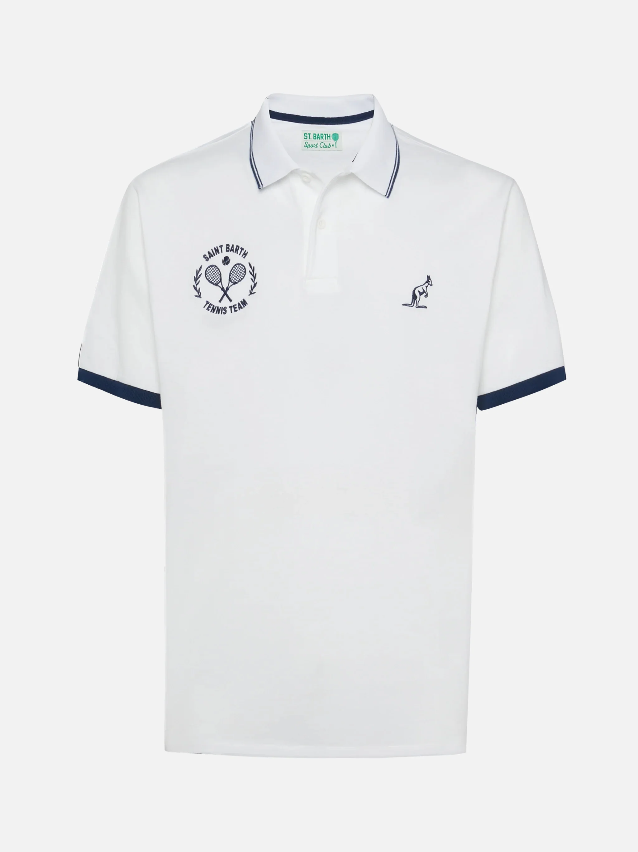 Man white cotton piquet polo shirt Beverly Hills | AUSTRALIAN BRAND SPECIAL EDITION - Image 3