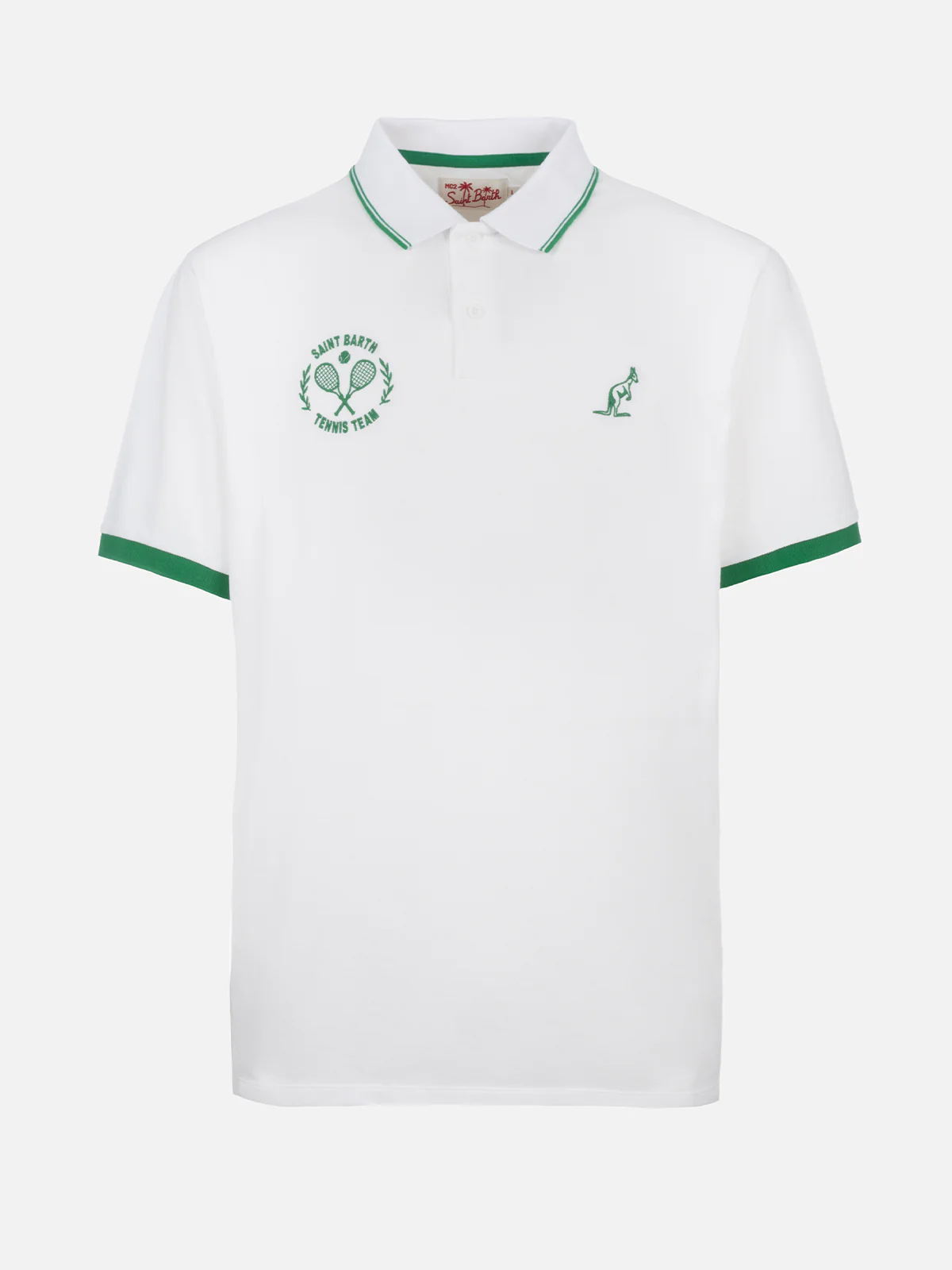 Man white cotton piquet polo shirt Beverly Hills | AUSTRALIAN BRAND SPECIAL EDITION - Image 3