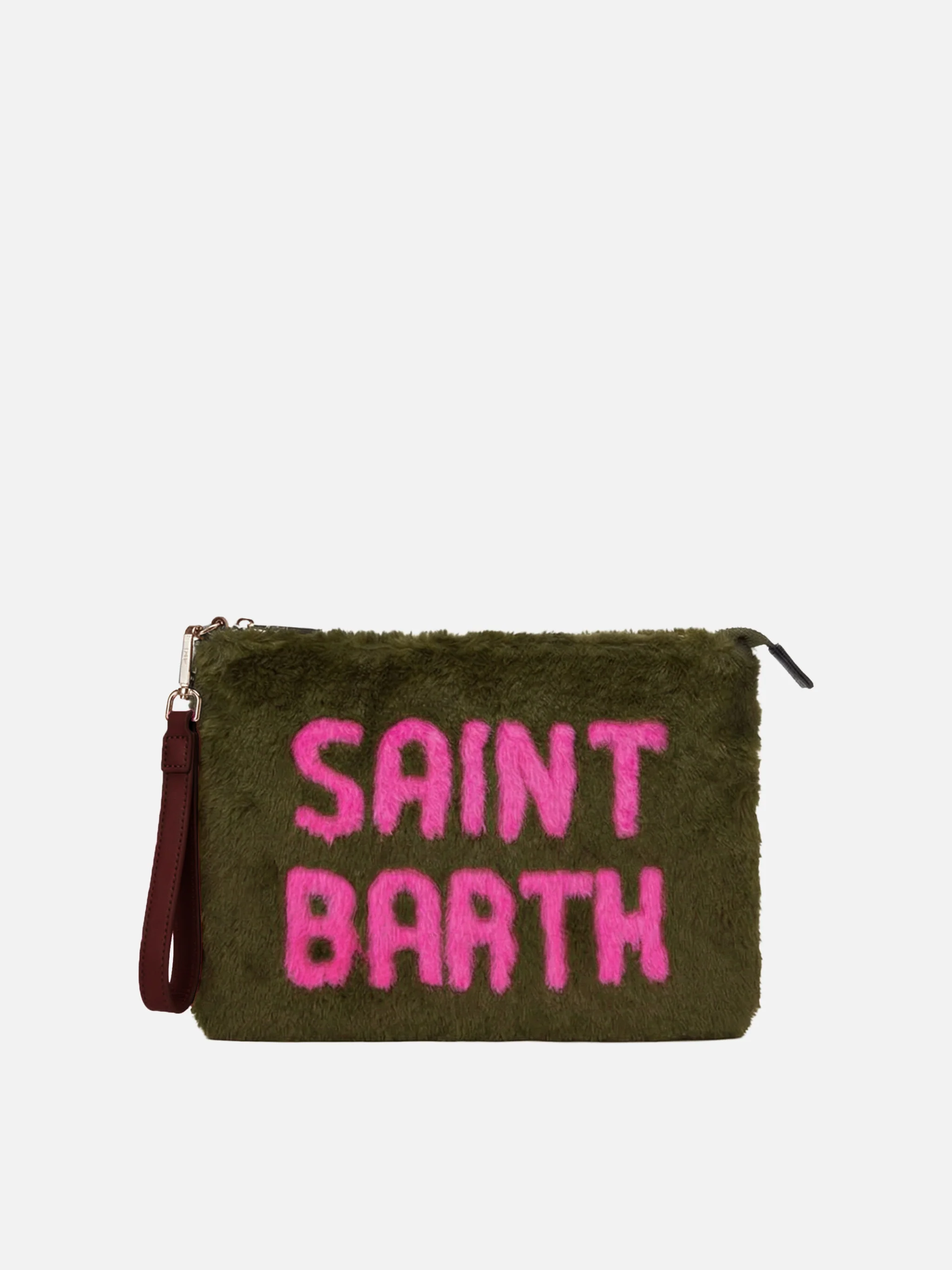 Parisienne green faux fur cross-body pouch bag - Image 3