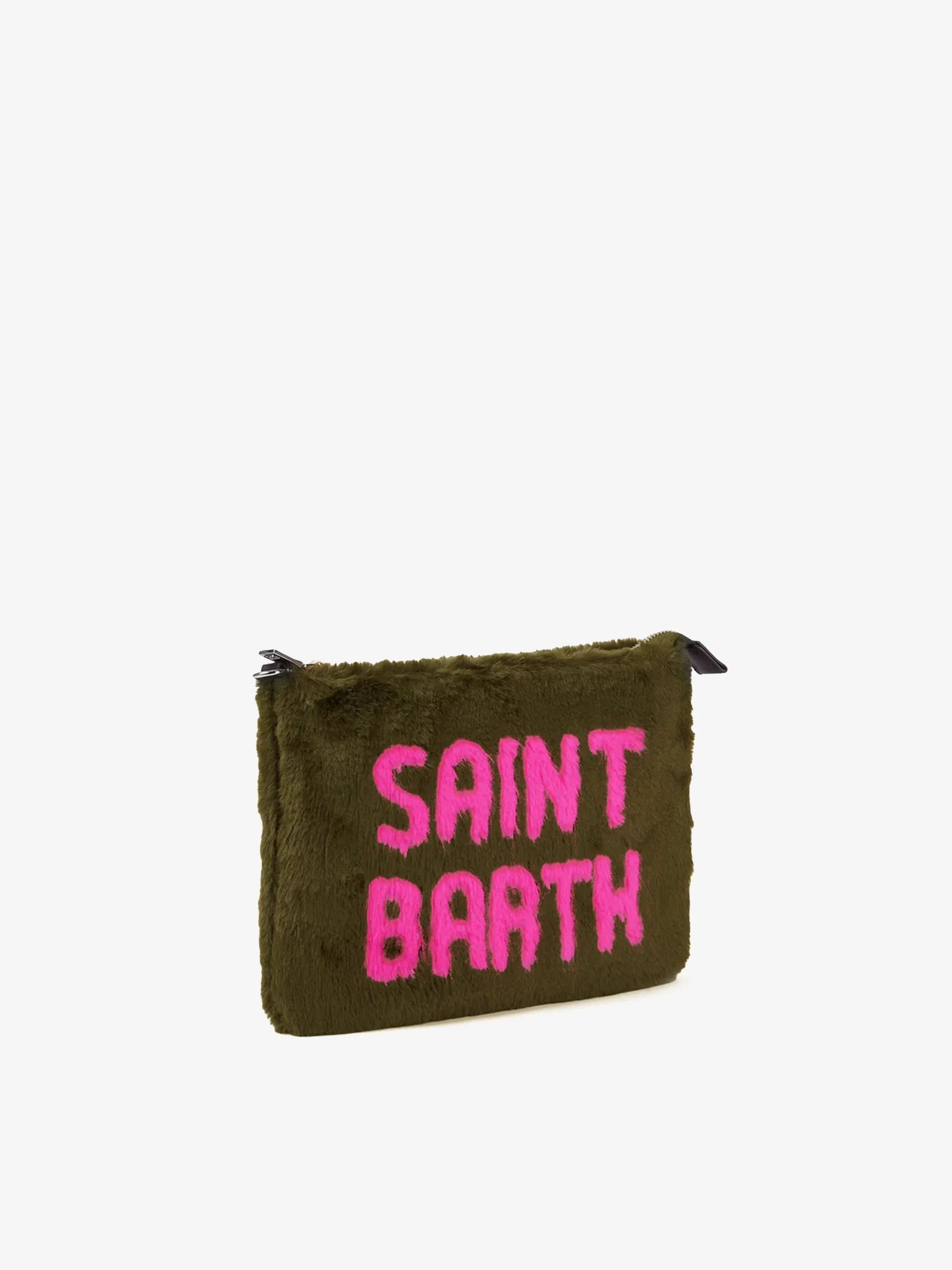 Parisienne green faux fur cross-body pouch bag - Image 5