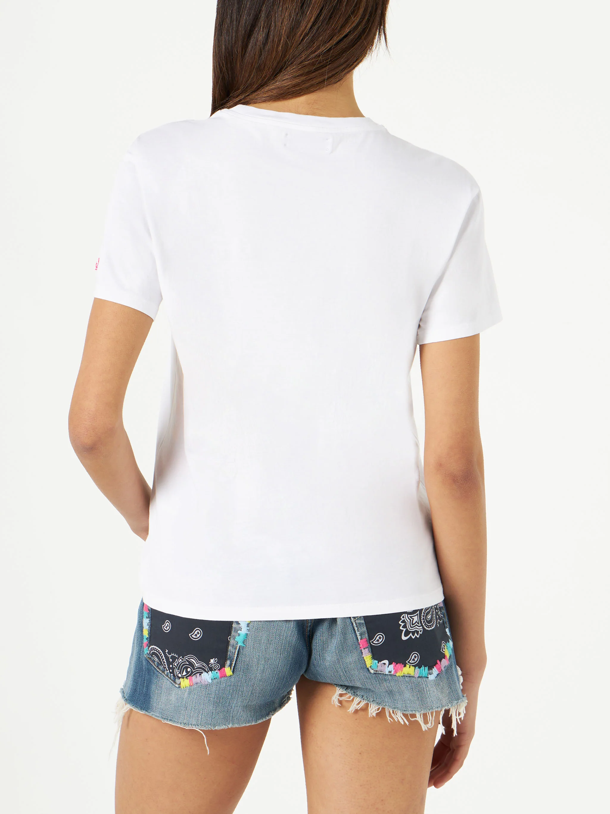 Woman cotton t-shirt with Mushrooms print - Image 3