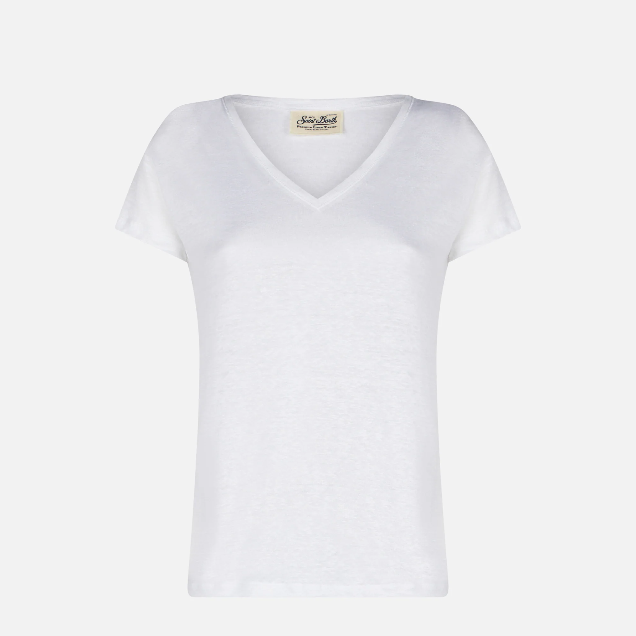 Woman white linen t-shirt - Image 4