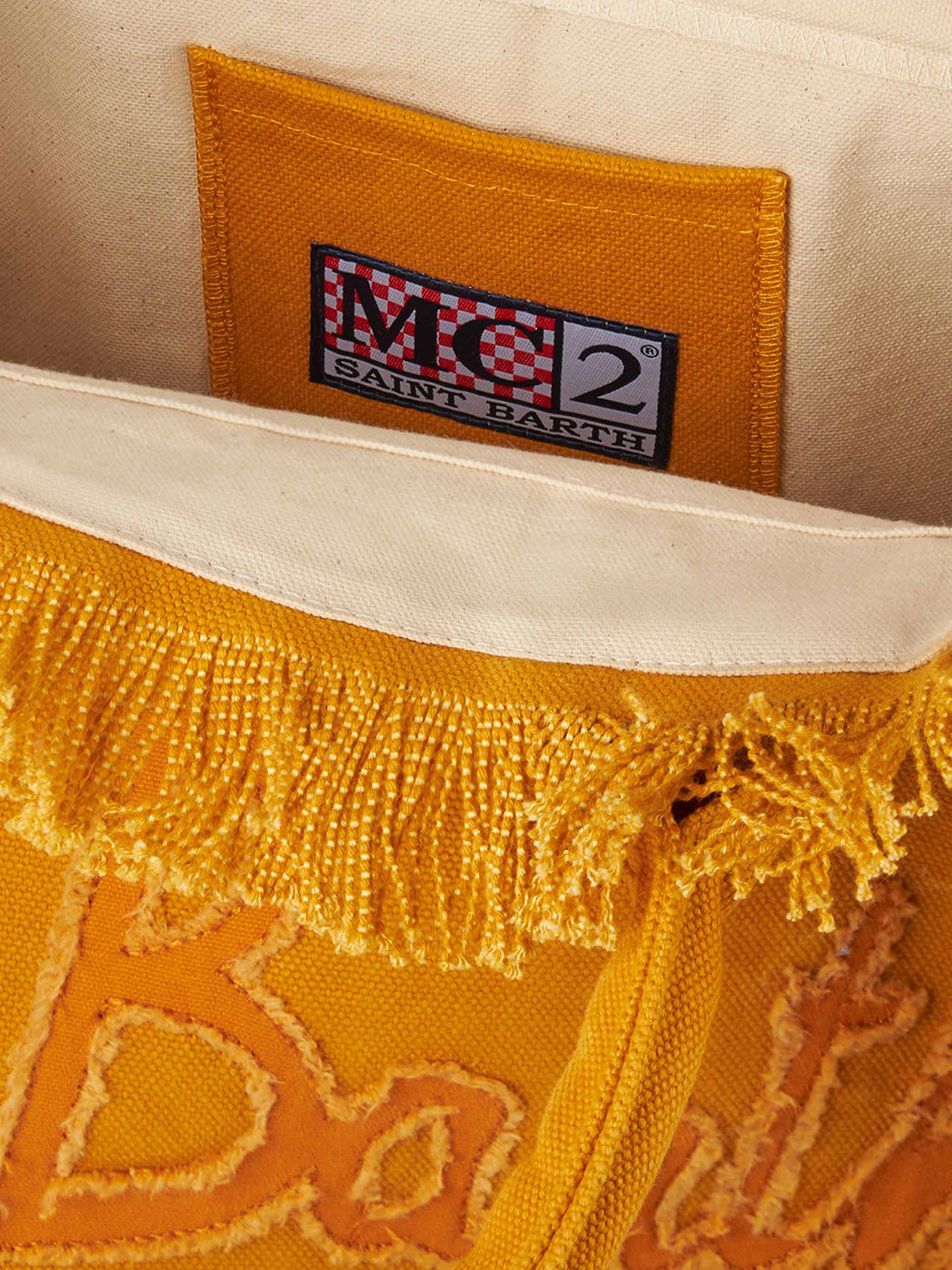 Vanity ochre canvas shoulder bag - Image 5