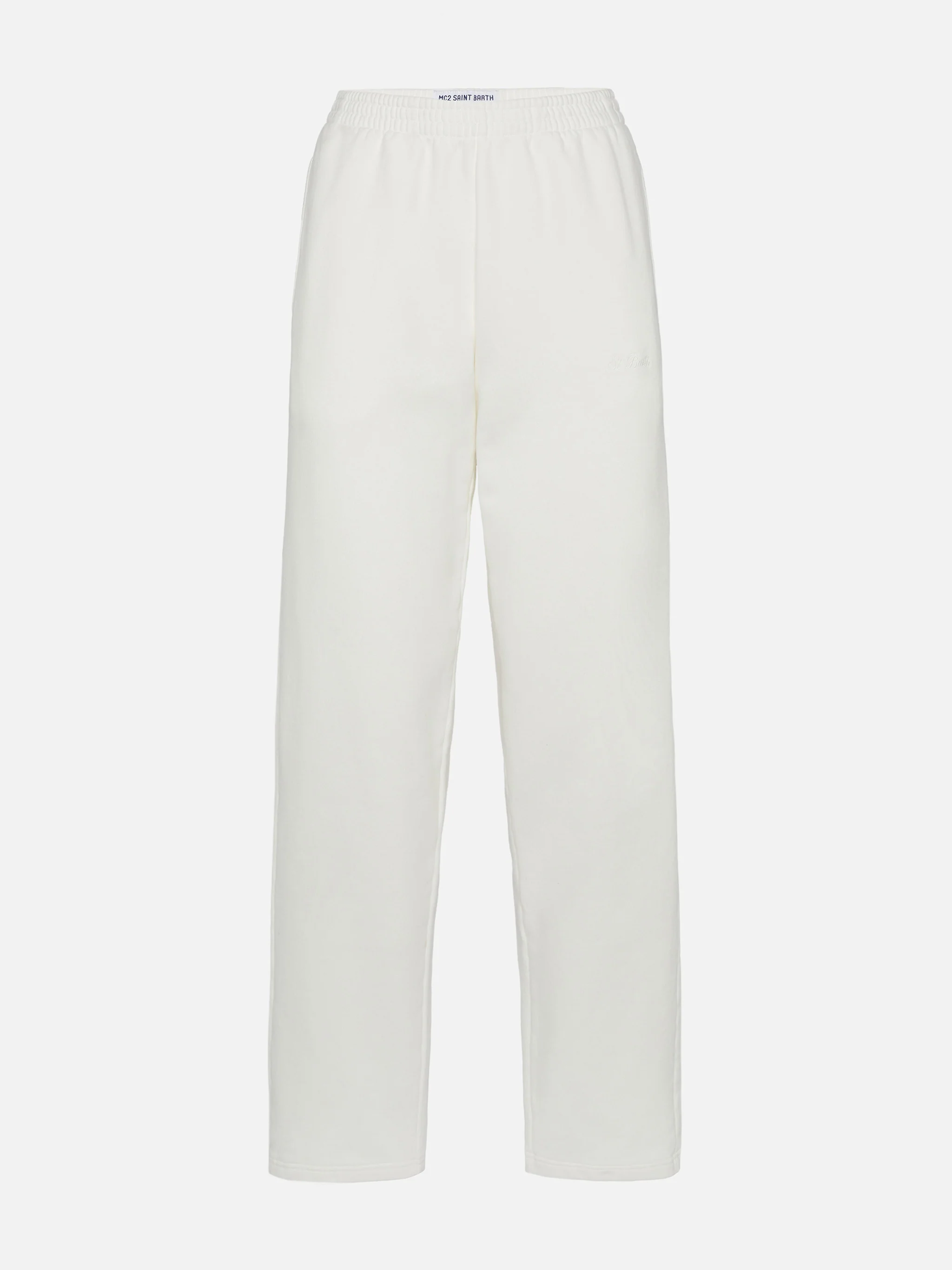 Woman off-white cotton fleece jogger pants Deena - Image 4