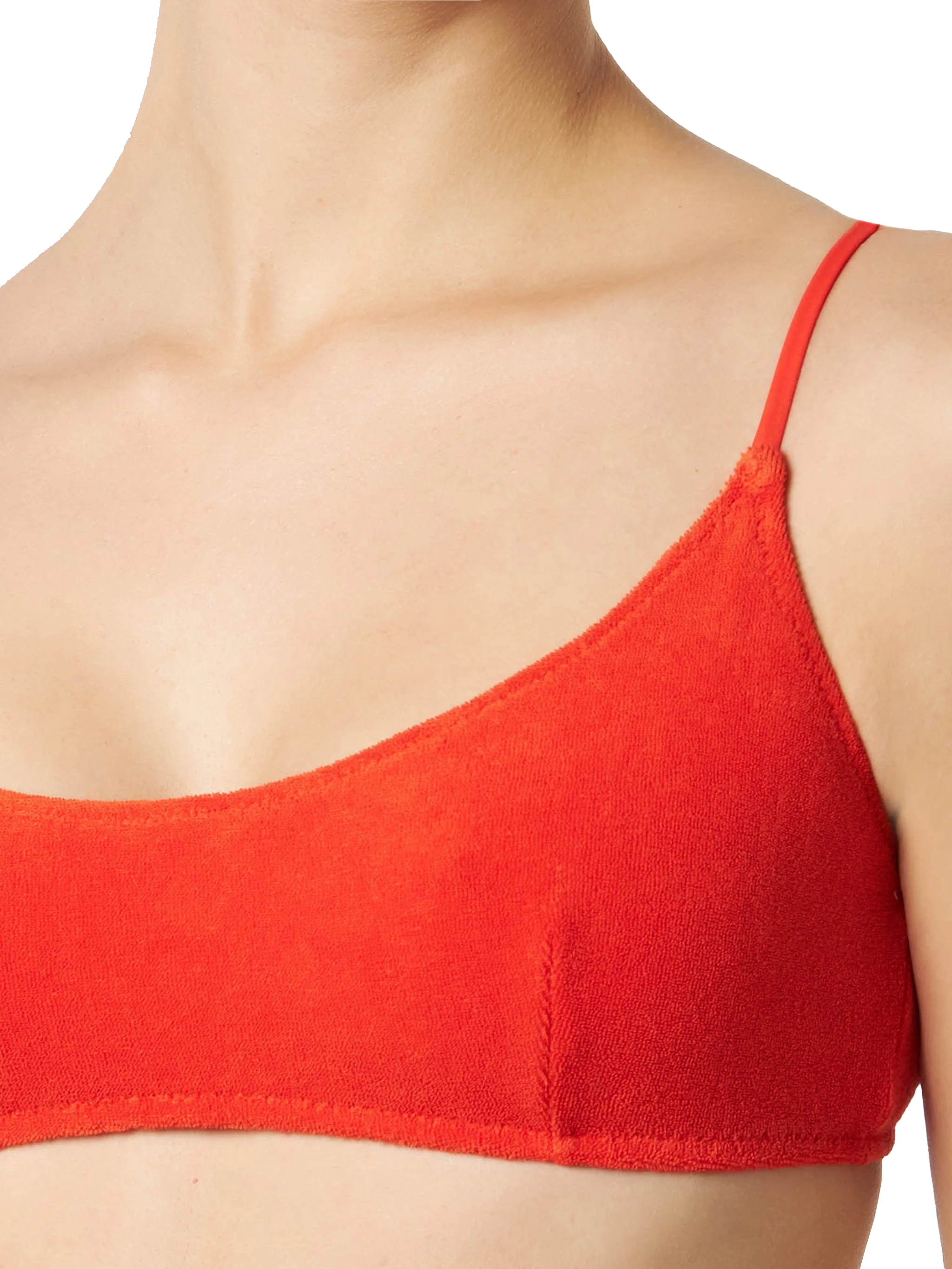 Woman orange terry bralette bikini - Image 4